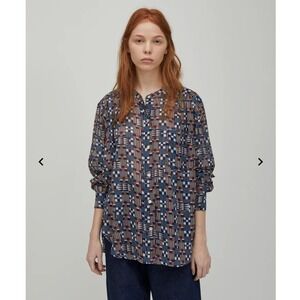 Isabel Marant Etoile Women 40 Large Nahla Print Blouse Long Sleeve Cotton Gauze